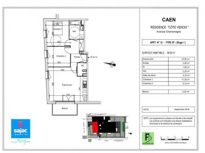 For rent Caen 3 rooms 58 m2 Calvados (14000) photo 3