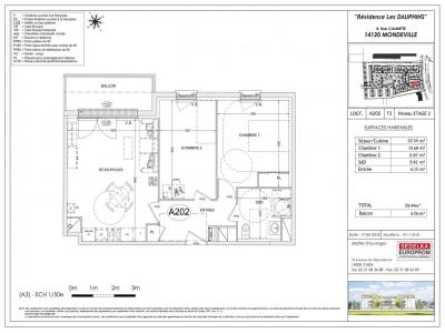 For rent Mondeville 3 rooms 59 m2 Calvados (14120) photo 1