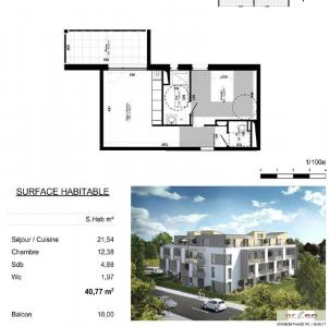 For rent Saint-louis 2 rooms 40 m2 Haut rhin (68300) photo 1