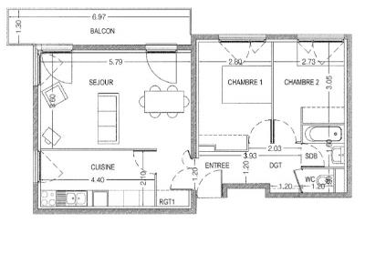 For rent Grenoble 3 rooms 62 m2 Isere (38000) photo 1