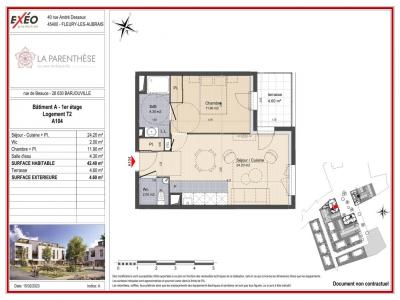 For rent Barjouville 2 rooms 42 m2 Eure et loir (28630) photo 1