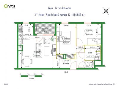 For rent Dijon 3 rooms 63 m2 Cote d'or (21000) photo 0