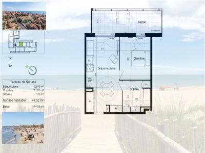 Annonce Vente 2 pi�ces Appartement Valras-plage 34