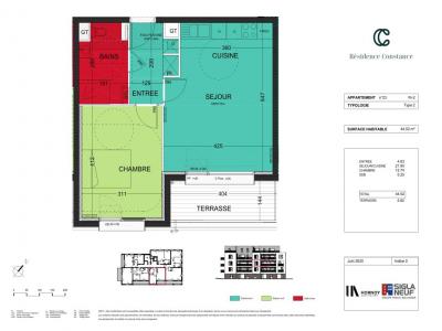 Louer Appartement 44 m2 Mouvaux