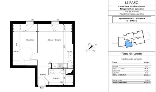 Annonce Vente 2 pi�ces Appartement Champagne-sur-oise 95