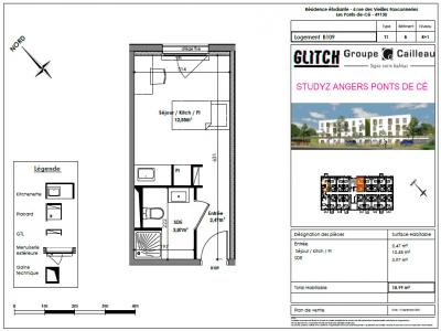 For rent Ponts-de-ce 1 room 18 m2 Maine et loire (49130) photo 0