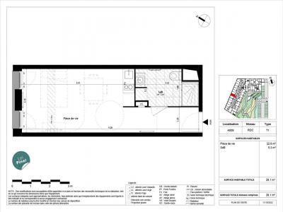 For rent Villeneuve-d'ascq 1 room 28 m2 Nord (59491) photo 1