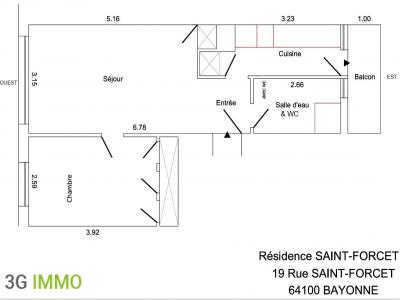 Annonce Vente 2 pi�ces Appartement Bayonne 64