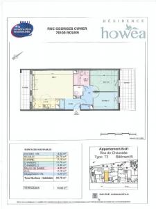 For rent Rouen 3 rooms 65 m2 Seine maritime (76100) photo 4