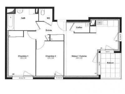 Louer Appartement 62 m2 Reze