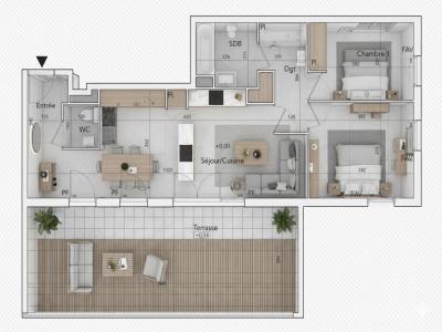 For sale Beziers 3 rooms 64 m2 Herault (34500) photo 2