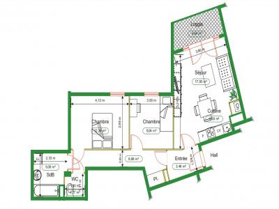 For rent Dijon 3 rooms 62 m2 Cote d'or (21000) photo 0