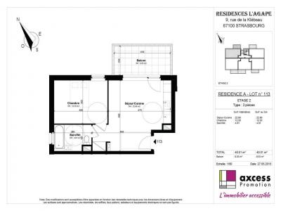 For rent Strasbourg 2 rooms 40 m2 Bas rhin (67100) photo 1