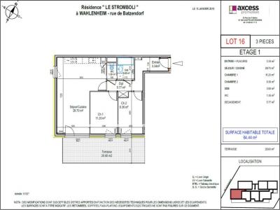 Annonce Location 3 pi�ces Appartement Wahlenheim 67