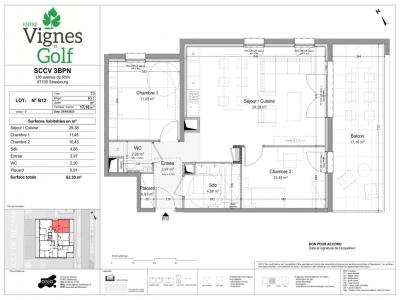 For rent Bezannes 3 rooms 63 m2 Marne (51430) photo 1