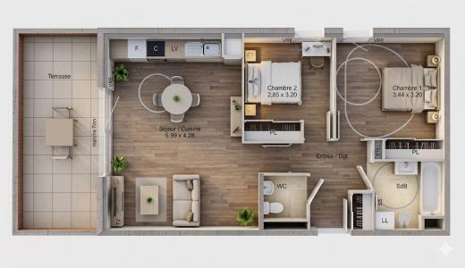 For sale Sete 3 rooms 61 m2 Herault (34200) photo 2