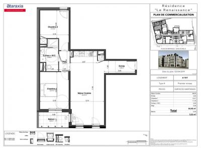 For rent Tours 3 rooms 64 m2 Indre et loire (37000) photo 3