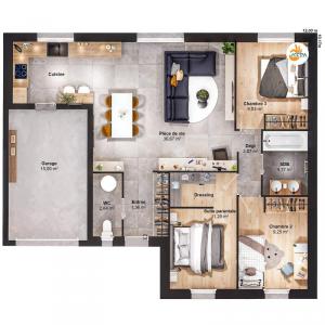 For sale Saint-jean-brevelay 5 rooms 76 m2 Morbihan (56660) photo 3