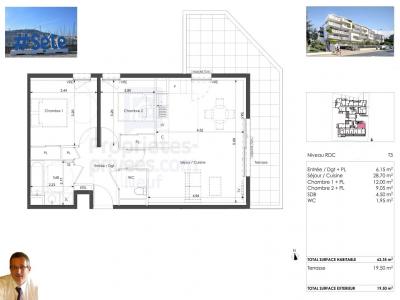 Annonce Vente 3 pi�ces Appartement Sete 34