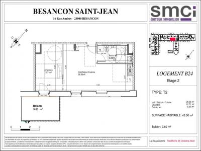 Louer Appartement 45 m2 Besancon