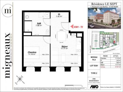 For rent Reims 2 rooms 37 m2 Marne (51100) photo 1