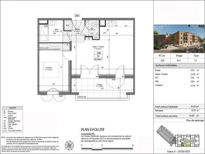 For rent Sarrians 2 rooms 46 m2 Vaucluse (84260) photo 2