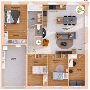 For sale Grandchamps-des-fontaines 6 rooms 78 m2 Loire atlantique (44119) photo 2