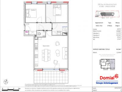 For rent Lingolsheim 66 m2 Bas rhin (67380) photo 0