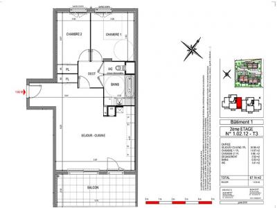 For rent Rives 3 rooms 67 m2 Isere (38140) photo 4