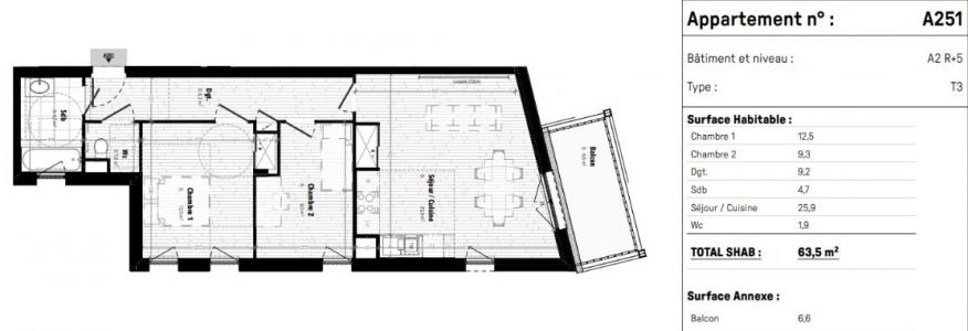 Acheter Appartement 63 m2 Cergy