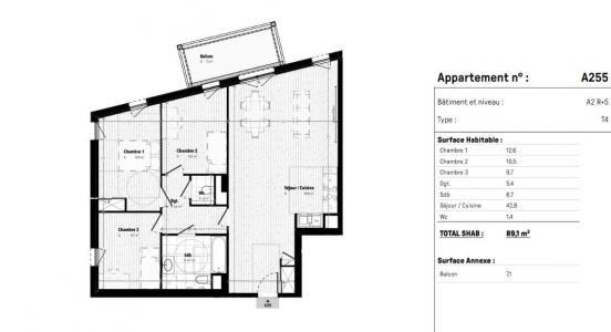 Acheter Appartement 89 m2 Cergy