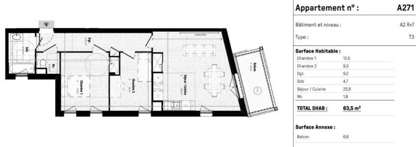 Acheter Appartement 63 m2 Cergy