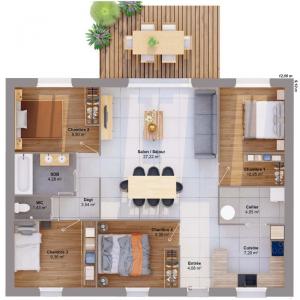 For sale Neuille-pont-pierre 6 rooms 91 m2 Indre et loire (37360) photo 2