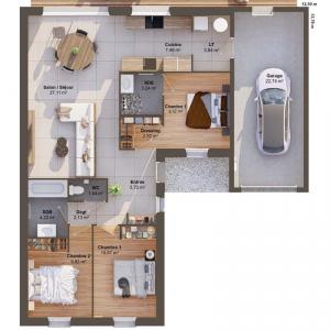 For sale Saint-marc-le-blanc 5 rooms 88 m2 Ille et vilaine (35460) photo 2