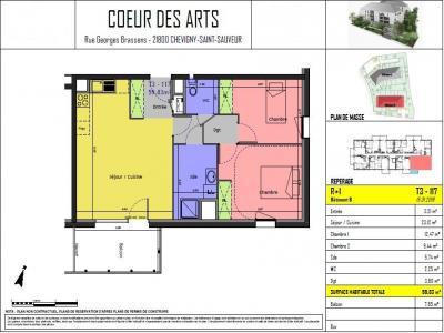 For rent Chevigny-saint-sauveur 3 rooms 59 m2 Cote d'or (21800) photo 3