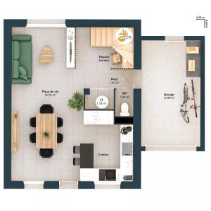 For sale Bourg-des-comptes 5 rooms 74 m2 Ille et vilaine (35890) photo 2