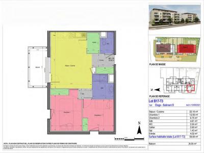 Louer Appartement 59 m2 Fontaine-les-dijon