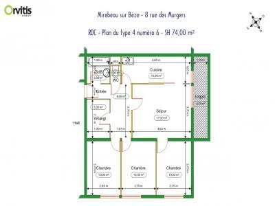 For rent Mirebeau-sur-beze 4 rooms 74 m2 Cote d'or (21310) photo 0