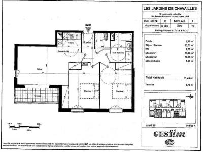 For rent Haillan 3 rooms 61 m2 Gironde (33185) photo 4
