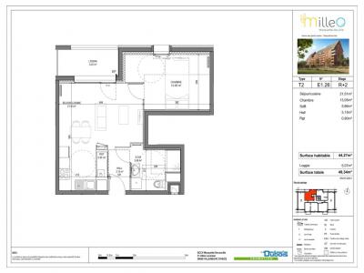 For rent Marquette-lez-lille 2 rooms 44 m2 Nord (59520) photo 4