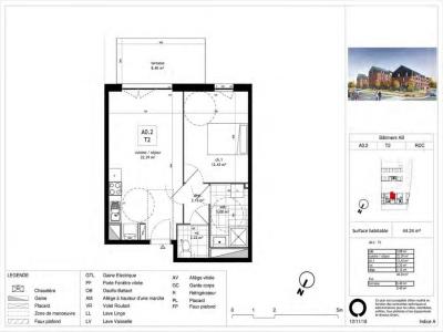 For rent Marquette-lez-lille 2 rooms 42 m2 Nord (59520) photo 2