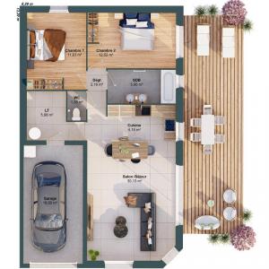 For sale Ligne 4 rooms 74 m2 Loire atlantique (44850) photo 2