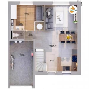 For sale Breal-sous-montfort 6 rooms 88 m2 Ille et vilaine (35310) photo 3