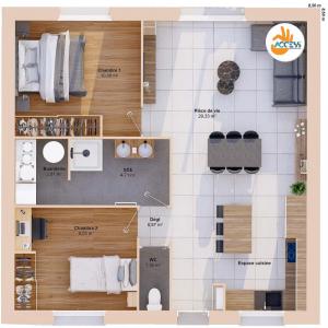 For sale Ligne 4 rooms 58 m2 Loire atlantique (44850) photo 2