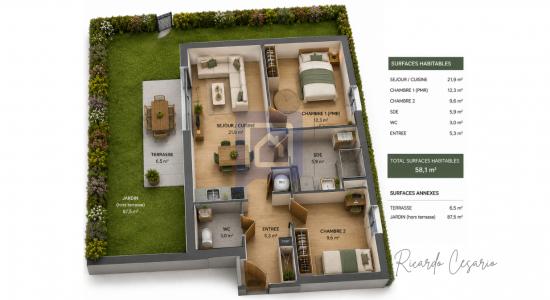 For sale Quimper 3 rooms 58 m2 Finistere (29000) photo 3