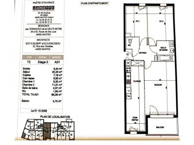 For rent Nantes 3 rooms 68 m2 Loire atlantique (44300) photo 0