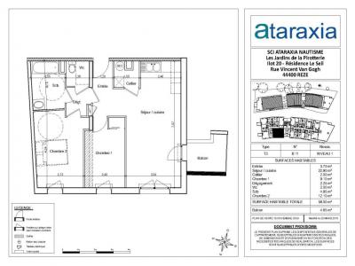 Louer Appartement 59 m2 Reze