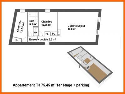 For sale CENTRE VILLE 3 rooms 75 m2 Ain (01120) photo 2
