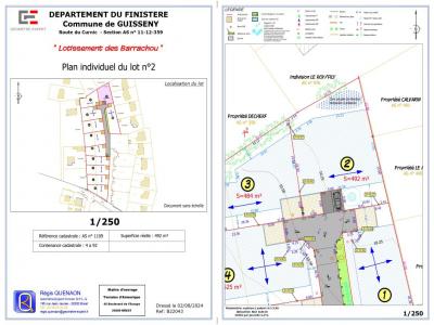 Acheter Terrain 492 m2 Guisseny