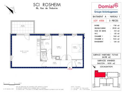 Annonce Location 3 pi�ces Appartement Rosheim 67